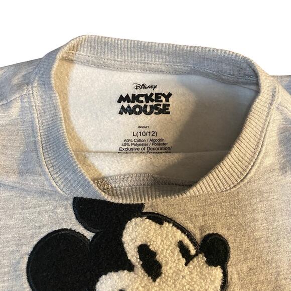 Disney Mickey Mouse embroidered light gray sweatshirt SIZE L - Picture 3 of 5